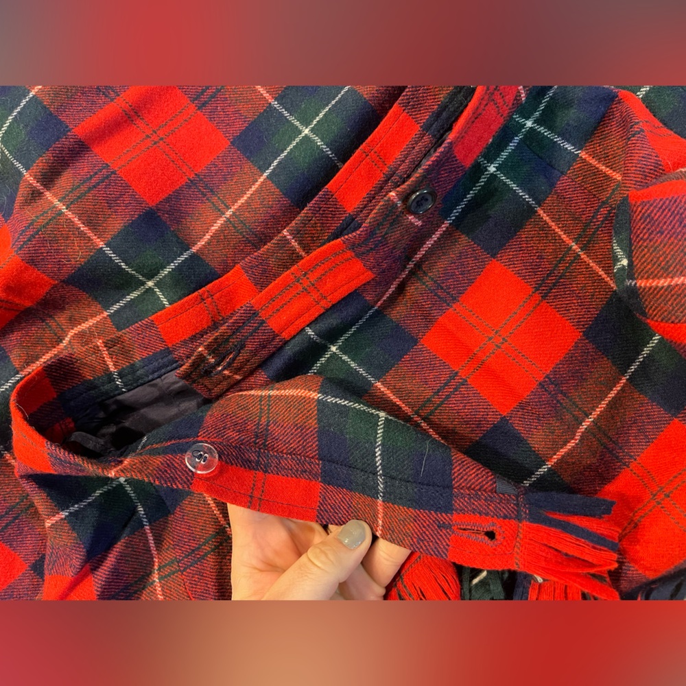 Vintage 1970’s Pendleton 100% Virgin Wool Tartan Plaid Wrap Skirt - Picture 5 of 14